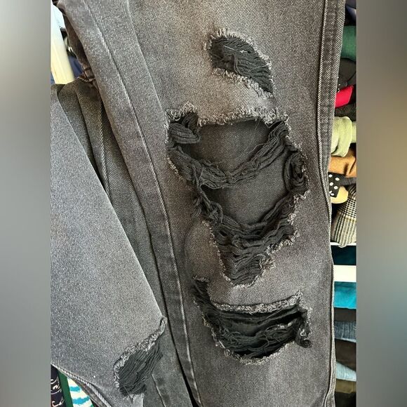 Flying Monkey Distressed High Rise Ankle Straight Jeans Size 24 - Picture 6 of 8